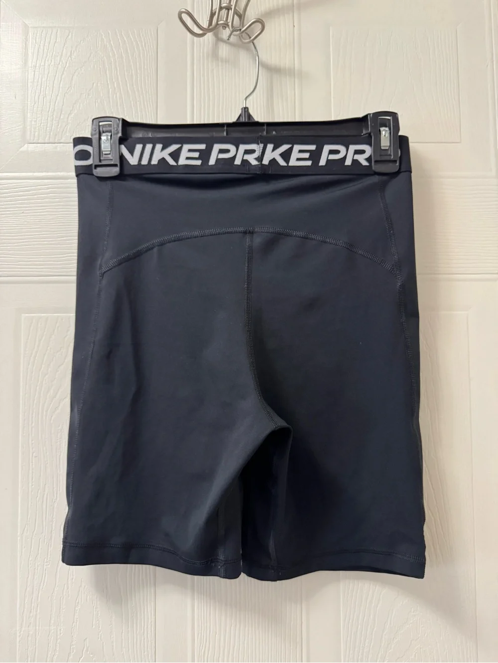 Nike Pro Black Women's Bike Shorts with White Swoosh